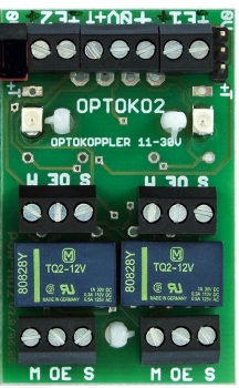 Miniatur 2-fach Optokoppler-Relaisplatine "OPTOKO2"